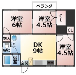 アクア上白川B棟の物件間取画像